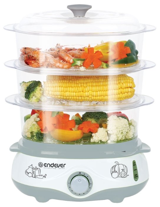 Изображение Пароварка Endever Vita 170 (серый, белый)