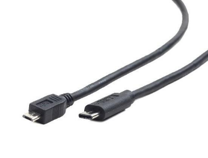 Изображение Кабель соединительный Gembird CCP-USB2-mBMCM-1M micro USB 2.0 B USB 3.0 C черный 1 м