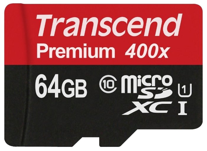 Изображение Карта памяти Transcend MicroSDXC Class 10 64 Гб адаптер на SD TS64GUSDU1