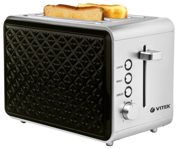 Изображение Тостер VITEK VT-7156 (750 Вт  черный, серебристый)