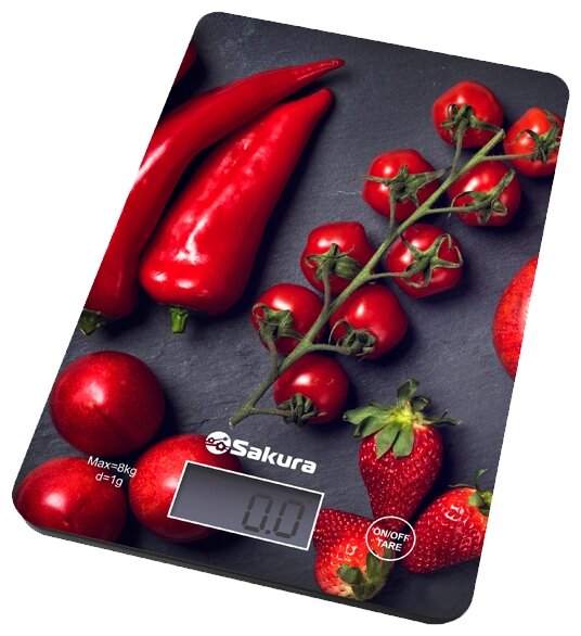 Изображение Весы кухонные Sakura SA-6077 BS перцы (красный, черный)