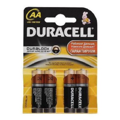 Изображение Батарейка DURACELL LR6-4BL BASIC CN 4шт/уп (AA (R6,316,LR6) 1,5 В  щелочная (алкалиновая))
