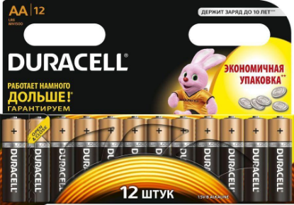 Изображение Батарейка DURACELL LR6-12BL BASIC 12шт/уп (AA (R6,316,LR6) 1,5 В  щелочная (алкалиновая))