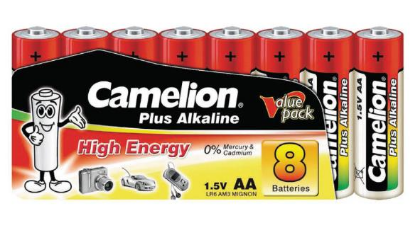 Изображение Батарейка Camelion LR6-SP8 8шт/уп (AA (R6,316,LR6) 1,5 В 2800 мА*час щелочная (алкалиновая))