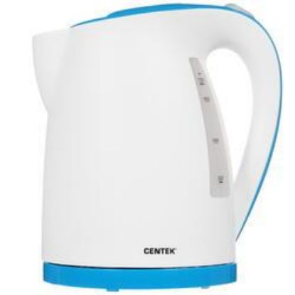 Изображение Электрический чайник CENTEK CT-0026 (2200 Вт/1,7 л /пластик/голубой, белый)