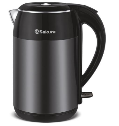 Изображение Электрический чайник Sakura SA-2154MBK (2000 Вт/1,8 л /сталь/черный)