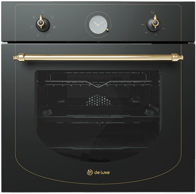 Изображение Духовой шкаф De luxe 6006.05 эшв -062 (58 л , чёрный, золотистый)