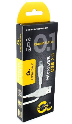 Изображение Кабель соединительный Cablexpert CCB-mUSB2-AMBMO1-CLASSIC USB 2.0 A USB 2.0 B белый 1 м
