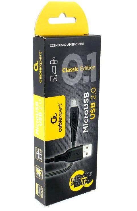 Изображение Кабель соединительный Cablexpert CCB-mUSB2-AMBMO1-CLASSIC USB 2.0 A Micro USB 2.0 B черный 1 м
