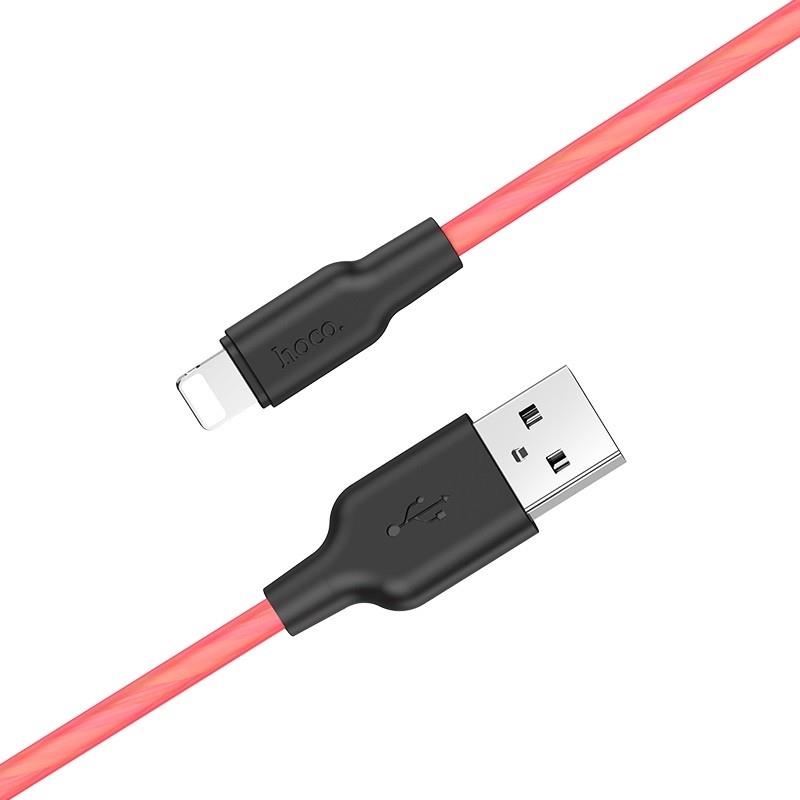 Изображение Кабель соединительный Hoco HC-71372 X21 USB 2.0 A Lightning 8P красный, черный 1 м