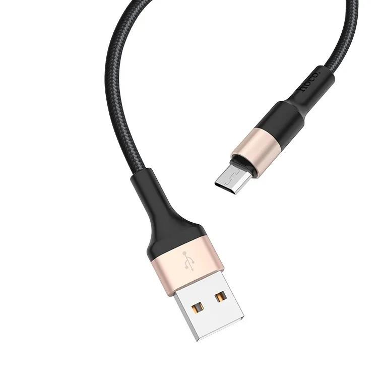Изображение Кабель соединительный Hoco HC-80213 X26 USB 2.0 A Micro USB 2.0 B золотистый, черный 1 м