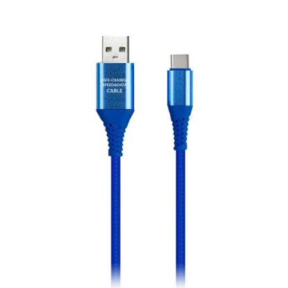 Изображение Кабель соединительный SmartBuy iK-3112ERG blue USB 2.0 A USB Type-C синий 1 м