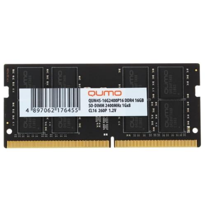 Изображение Оперативная память 16 GB DDR4 Qumo QUM4S-16G2400P16 (19200 МБ/с, 2400 МГц, CL16)