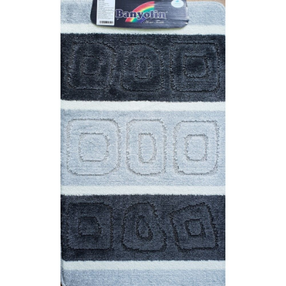 Изображение САНАКС 00218 SILVER Коврик в ванную одинарный ЧЁРНЫЙ 60х100см 100% полиэстер