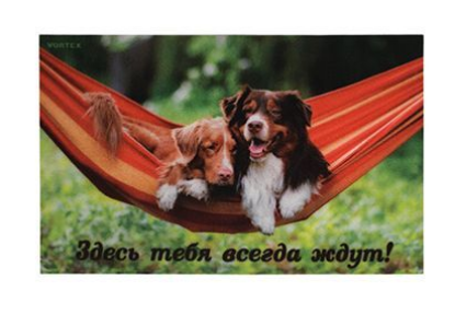 Изображение VORTEX 24217 Коврик влаговпитывающий "Samba" 50*80 см. "Собаки в гамаке", "VORTEX" / 10