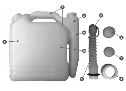 Изображение КАНИСТРЫ И ВОРОНКИ CHAMPION C1011 Емкость 2 литра для приг. топл. смеси