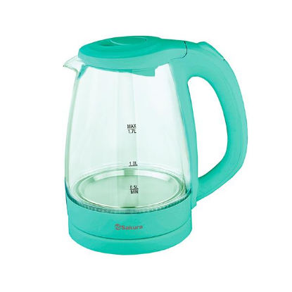 Изображение Электрический чайник Sakura SA-2733GR (2200 Вт/1,7 л /стекло/зеленый)