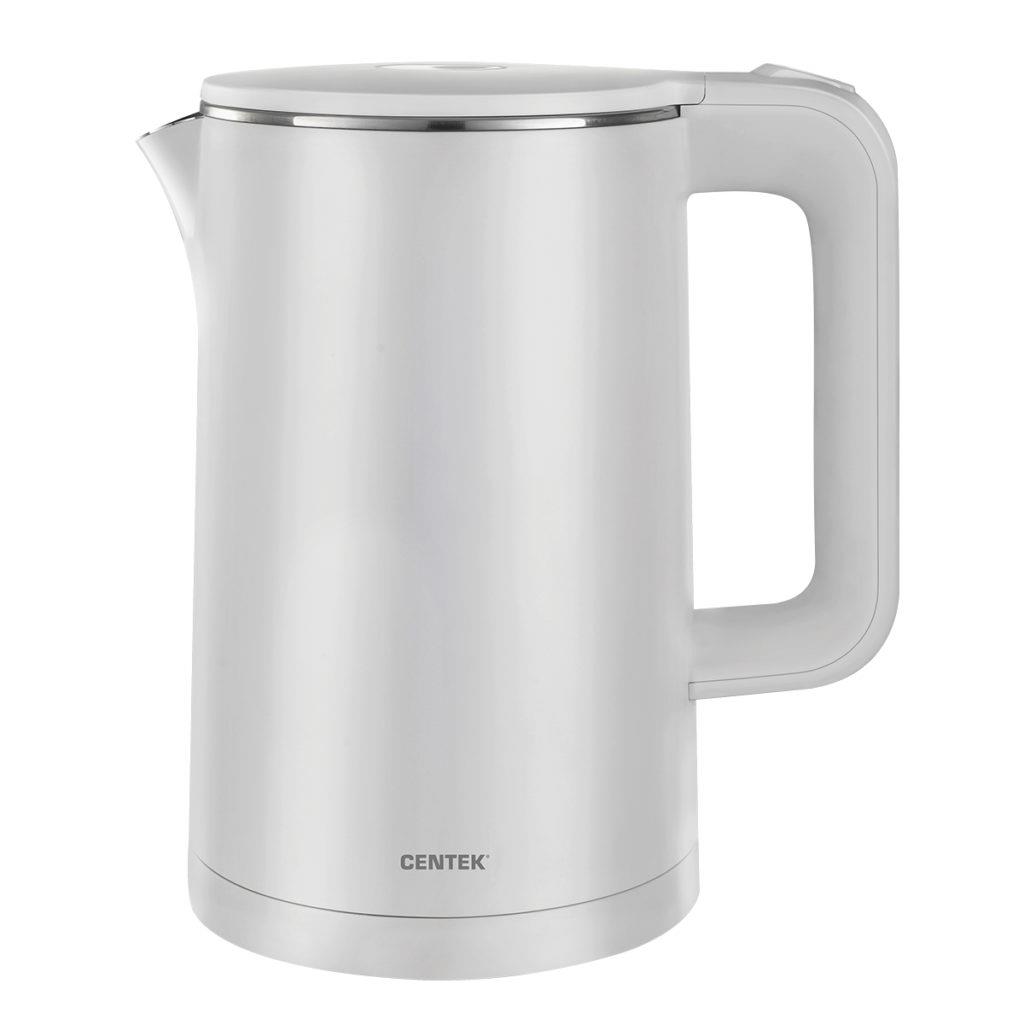 Изображение Электрический чайник CENTEK CT-0009 (2200 Вт/1,7 л /пластик, нержавеющая сталь/белый)