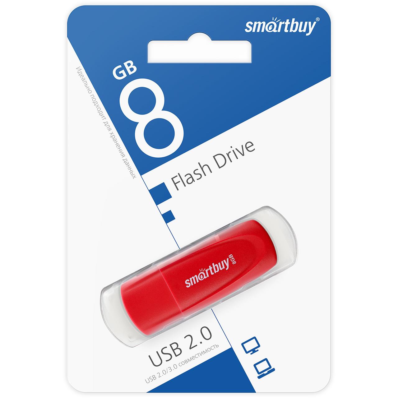 Изображение USB flash SmartBuy Scout,(USB 2.0/8 Гб)-красный (SB008GB2SCR)
