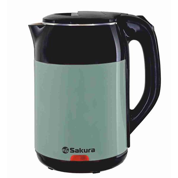 Изображение Электрический чайник Sakura SA-2168BGR (1800 Вт/1,8 л /металл/зеленый, черный)