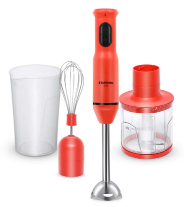 Изображение Блендер STARWIND SBP2300 (погружной/1000 Вт/красный)