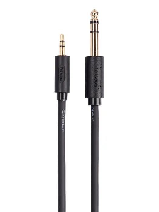Изображение Кабель соединительный Telecom PRO TAV6165-3M 3.5 mm jack-6.3 mm jack (черный) (3 м)