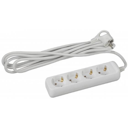 Изображение Сетевой фильтр ЭРА U-4e-5m-3x1 5 м, белый