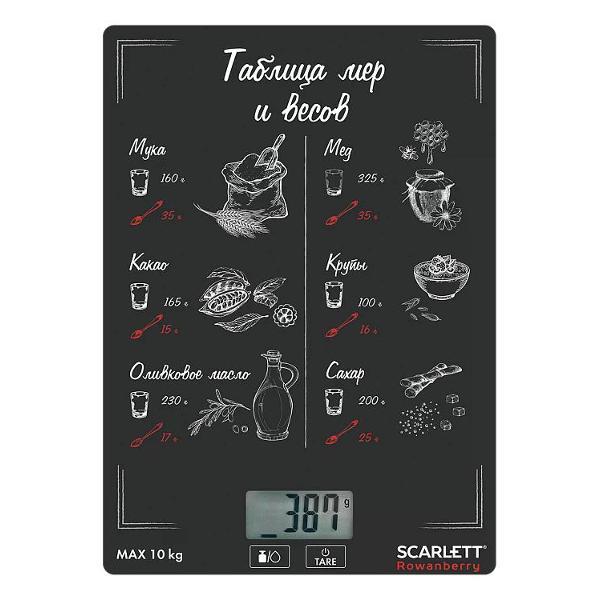 Изображение Весы кухонные Scarlett SC-KS57P94 (Rowanberry) (белый, черный)