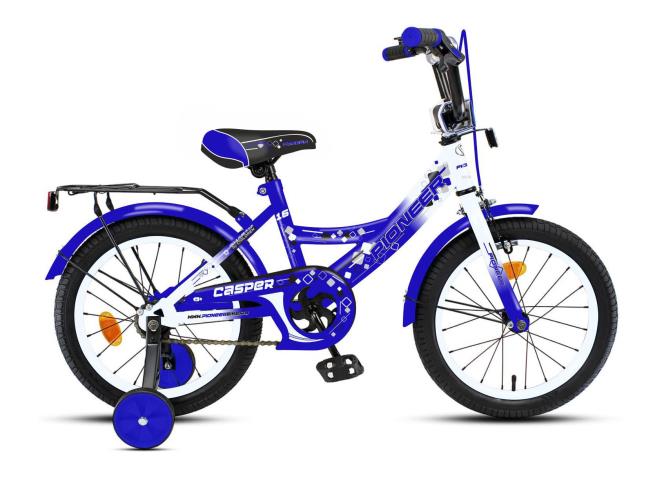 Изображение Велосипед Pioneer Casper 16 (белый, синий/16 "/10.0 ")-