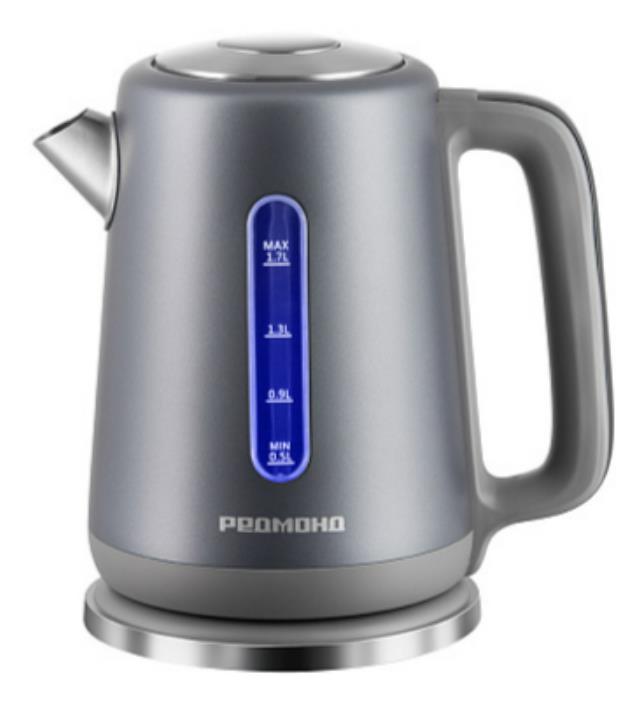 Изображение Электрический чайник REDMOND KM238 (2200 Вт/1,7 л /пластик, нержавеющая сталь/серый, голубой)