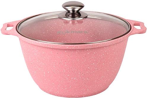 Изображение Кастрюля Kukmara к41tsr а/пр литая  стекл/кр Trendy style rose (4 л )