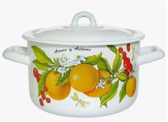 Изображение Кастрюля ЛЫСЬВА 16111/4КмЭ/Э Фруктовая фантазия эмал (2,9 л )