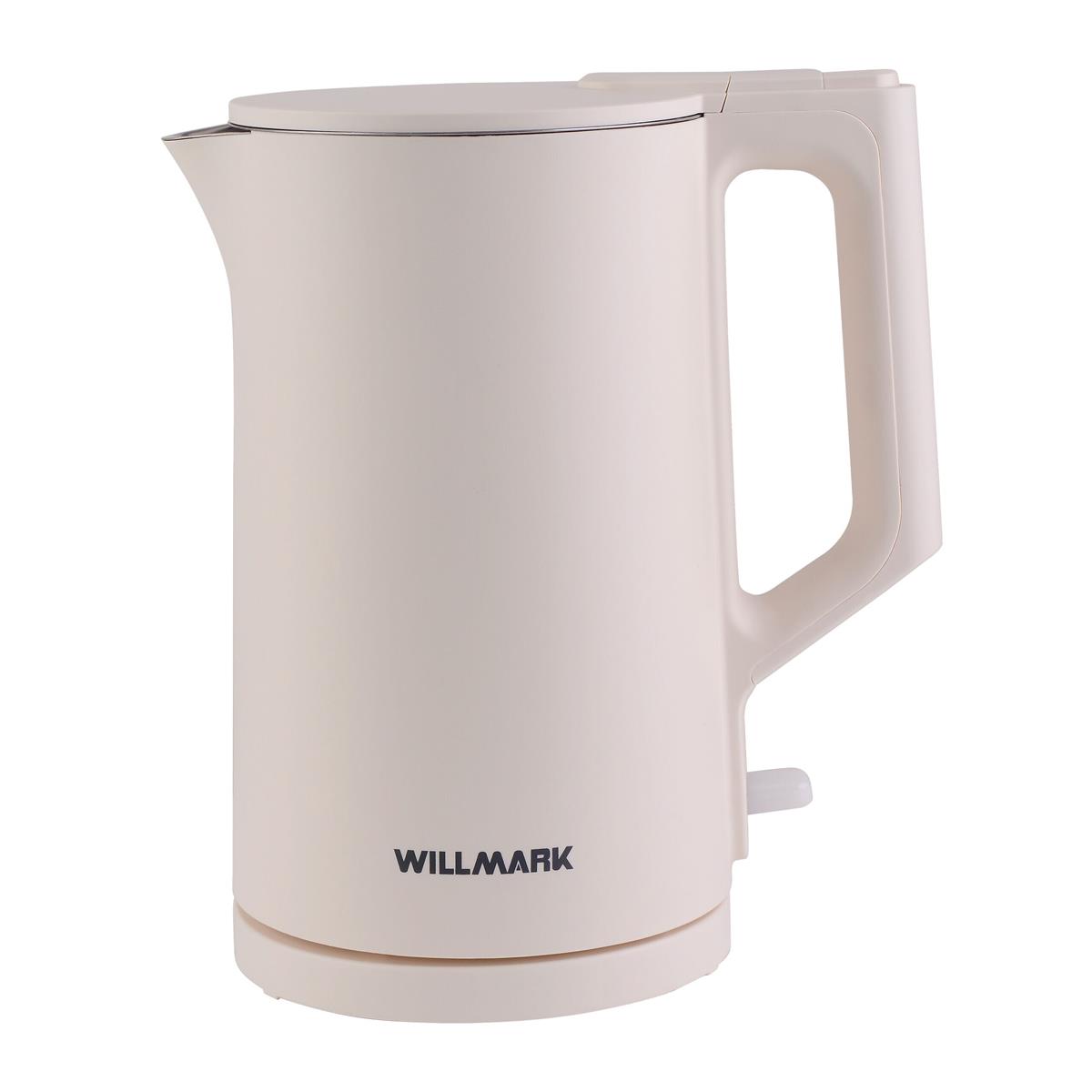 Изображение Электрический чайник Willmark WEK-1828PS (2000 Вт/1,8 л /пластик, нержавеющая сталь/белый)