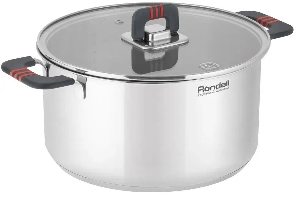 Изображение Кастрюля Rondell Stripes RDS-1638 24см, с крышкой, стальной (5,2 л )