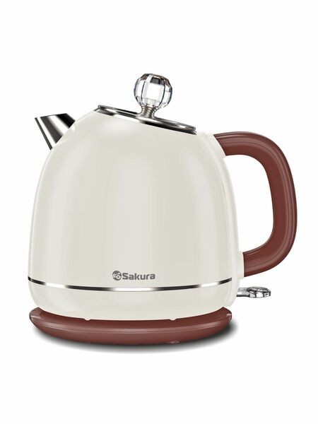 Изображение Электрический чайник Sakura SA-2187WBR (1800 Вт/1,7 л /пластик, нержавеющая сталь/белый)