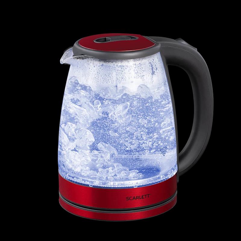 Изображение Электрический чайник Scarlett SC-EK27G65 (1800 Вт/1,8 л /стекло/красный)