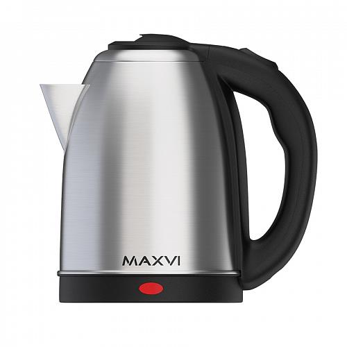Изображение Электрический чайник MAXVI KE2021S silver-black (1800 Вт/2 л /нержавеющая сталь/черный, серебристый)