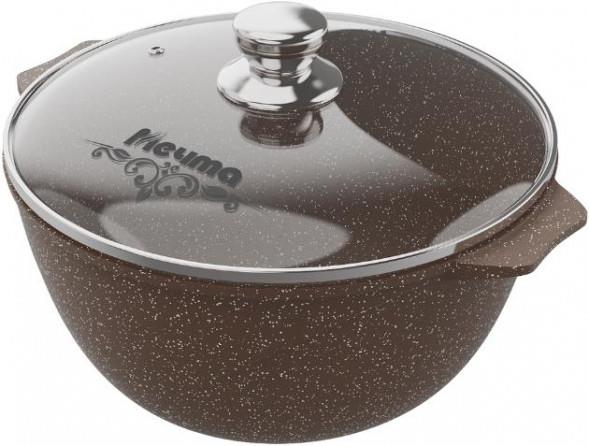 Изображение Казан Мечта 57806 со стеклянной крышкой. "Гранит brown" алюминий 7 л