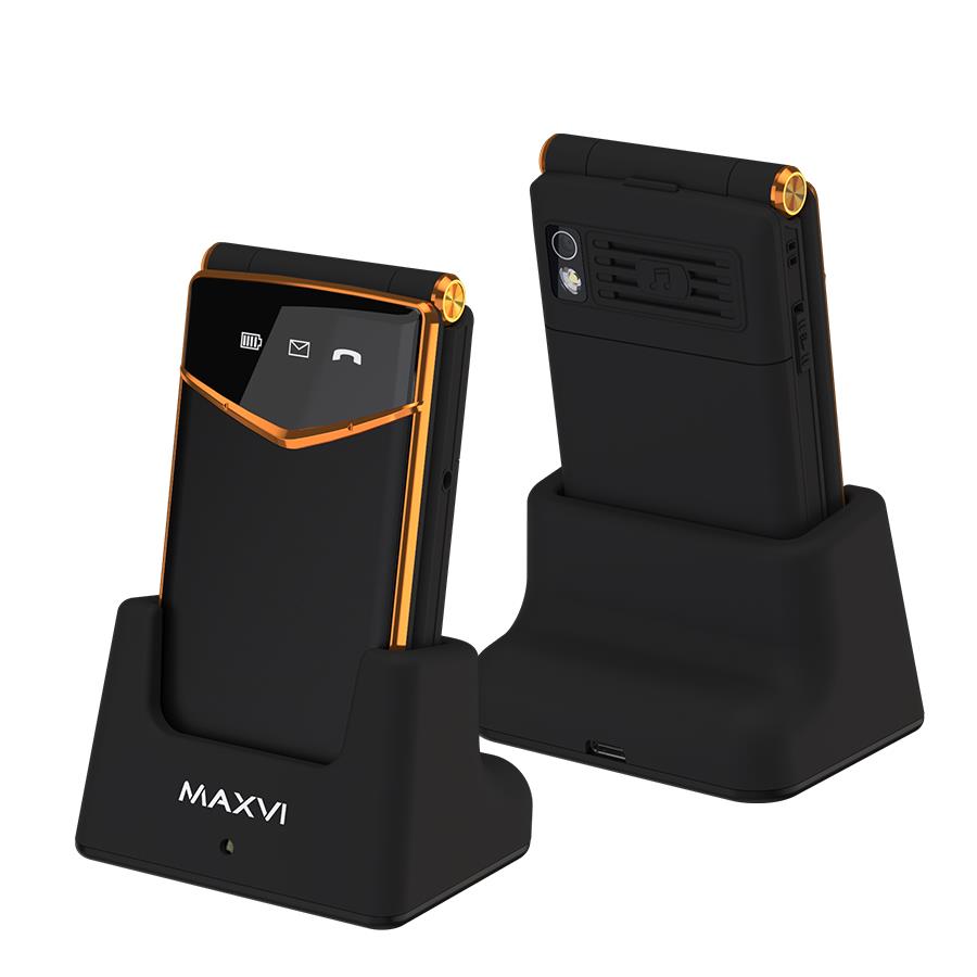 Изображение Мобильный телефон MAXVI E11ds,золотистый, черный