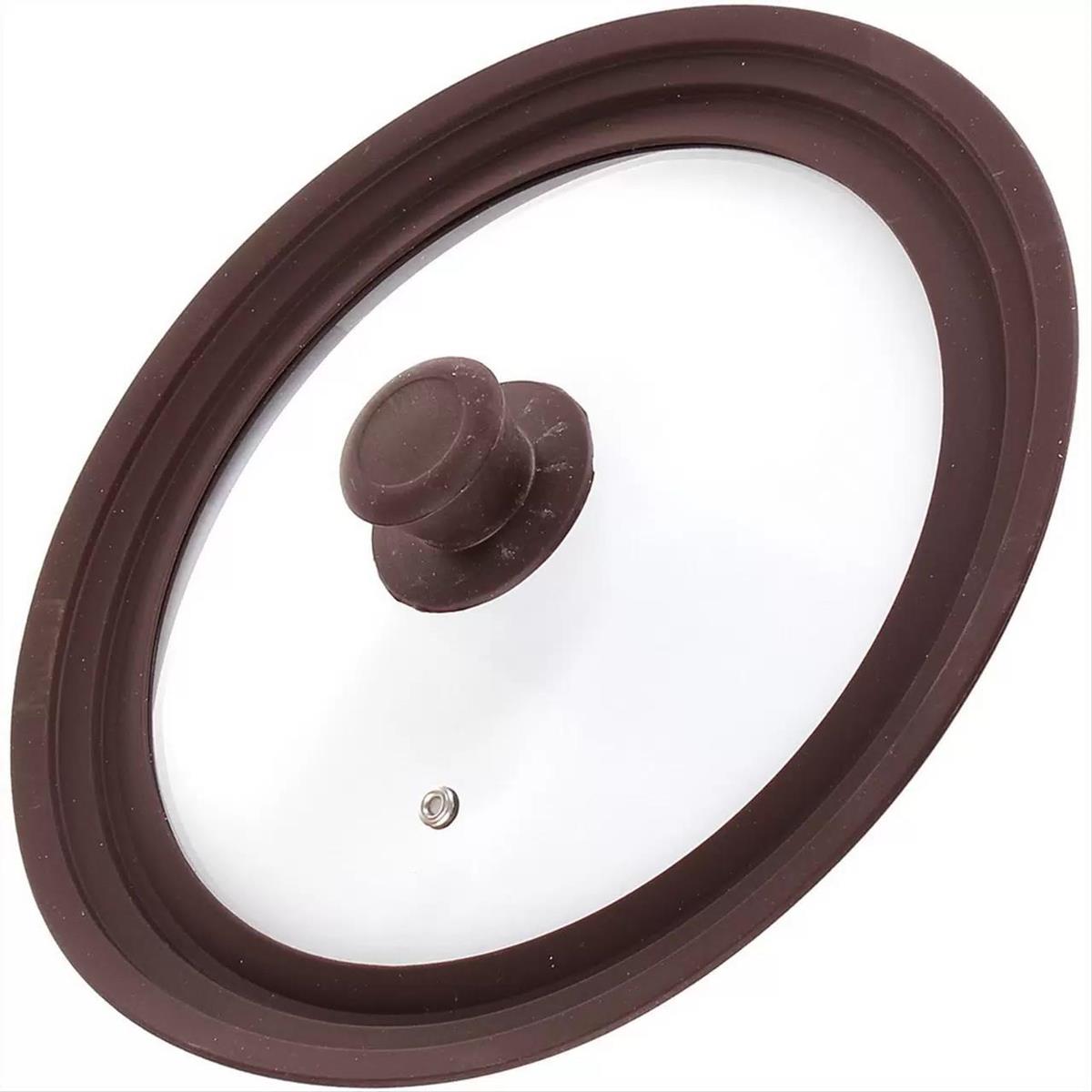 Изображение Крышка TimA стеклян. с силикон/обод на 3 размера 18-20-22 коричневая 48182022BR