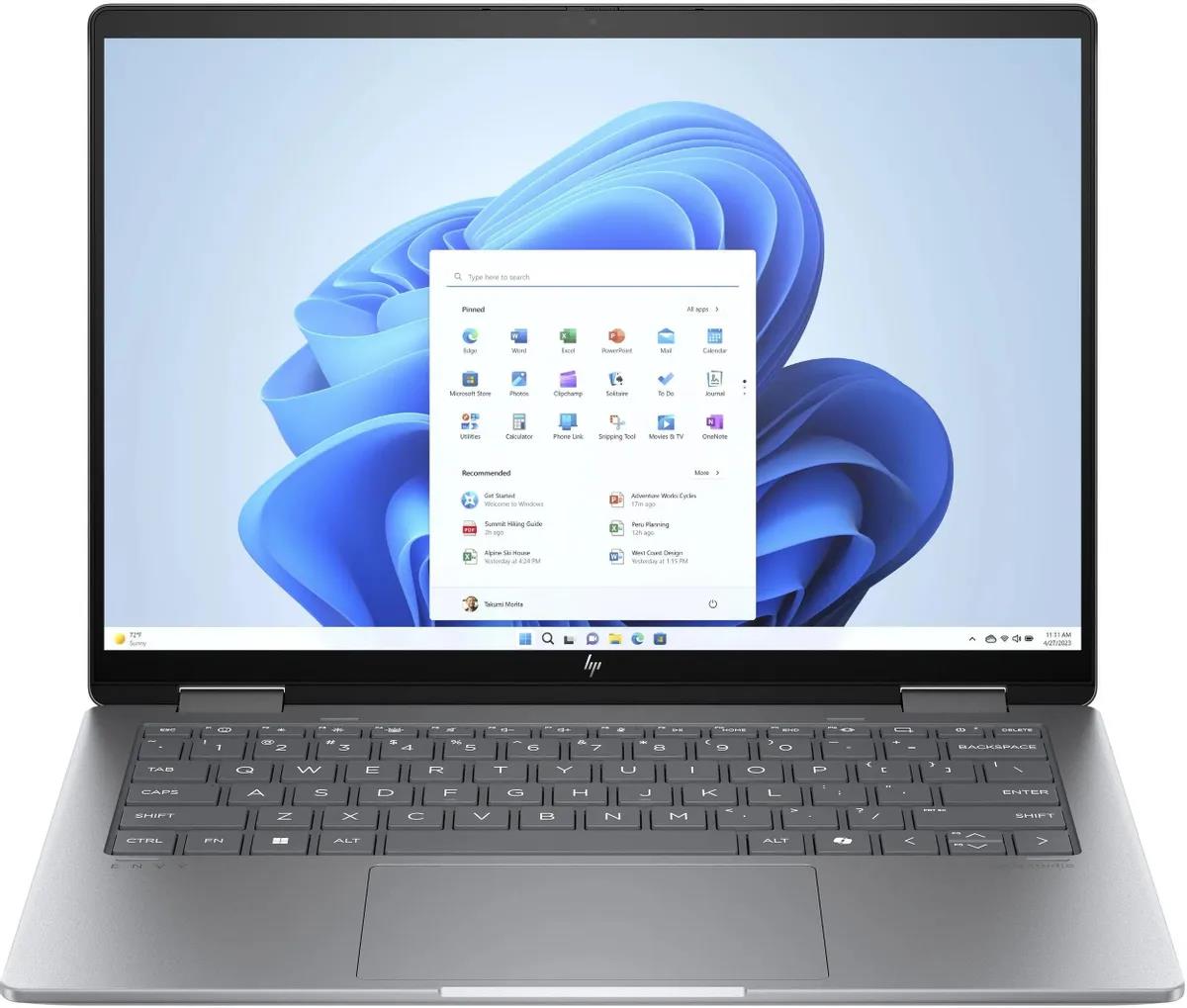 Изображение Ноутбук HP Envy x360 14-fa0005ci (AMD 8640HS 3500 МГц/ SSD 512 ГБ  /RAM 16 ГБ/ 14" 1920x1200/VGA встроенная/ Windows 11 Home) (A16K1EA)