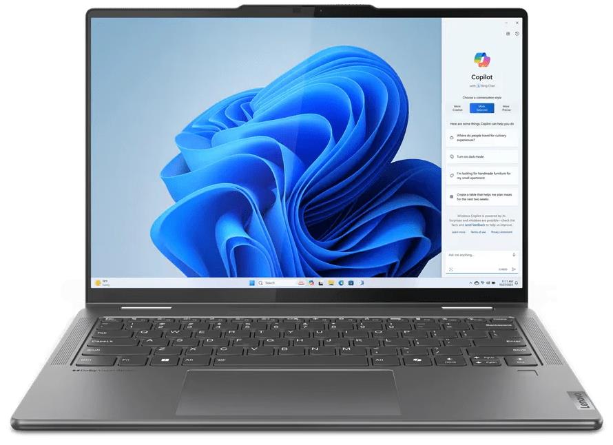 Изображение Ноутбук Lenovo Yoga 7 2-in-1 14AHP9 (AMD 8840HS 3300 МГц/ SSD 1024 ГБ  /RAM 16 ГБ/ 14" 1920x1200/VGA встроенная/ Windows 11 Home) (83DK006PRK)