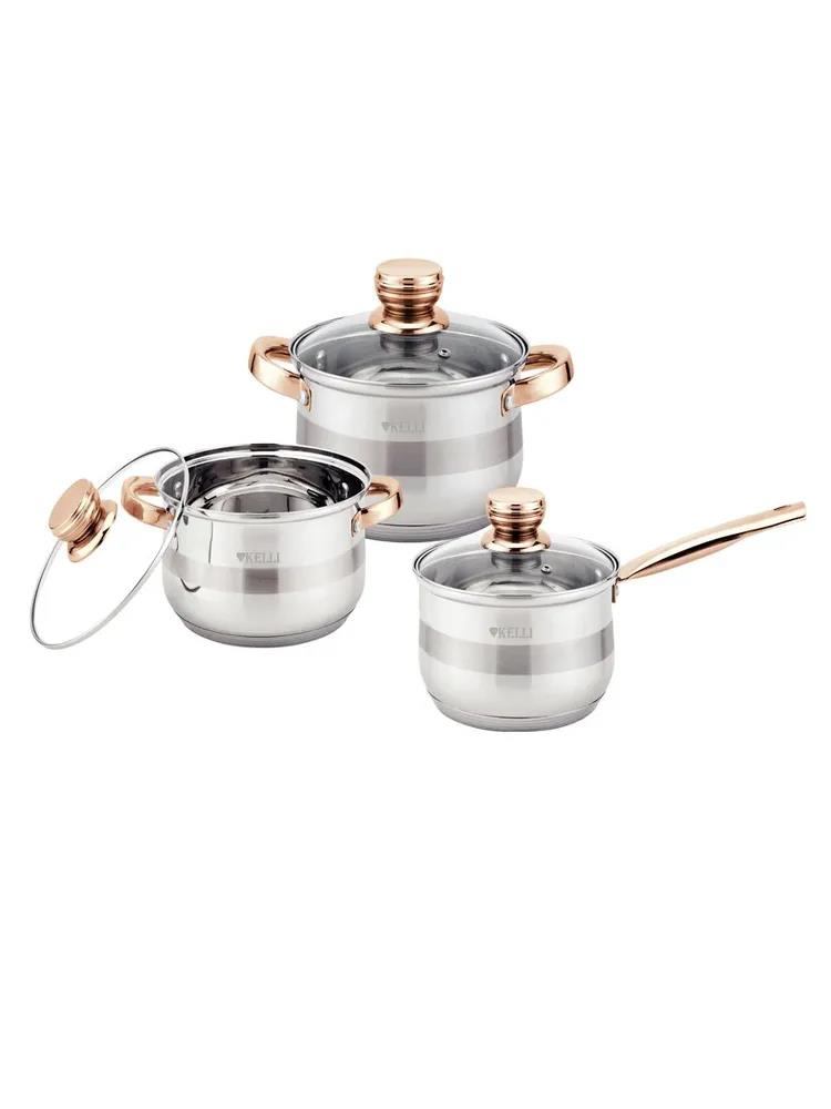 Изображение Набор кастрюль и ковш Kelli KL-4737 6 предметов ()