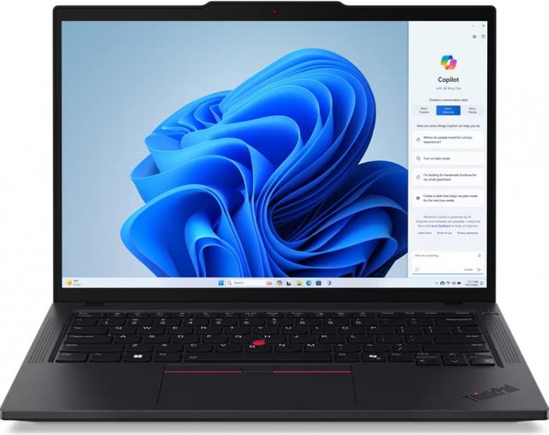 Изображение Ноутбук Lenovo ThinkPad T14 Gen 5 (Intel 165U 1700 МГц/ SSD 1024 ГБ  /RAM 16 ГБ/ 14" 1920x1200/VGA встроенная/ Windows 11 Pro) (21MMS40J01-01)