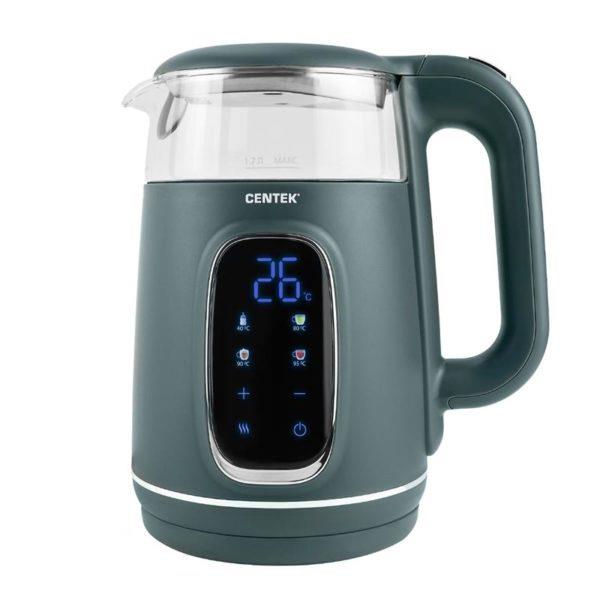 Изображение Электрический чайник CENTEK CT-0052 Green (2200 Вт/1,7 л /стекло, пластик/зеленый)
