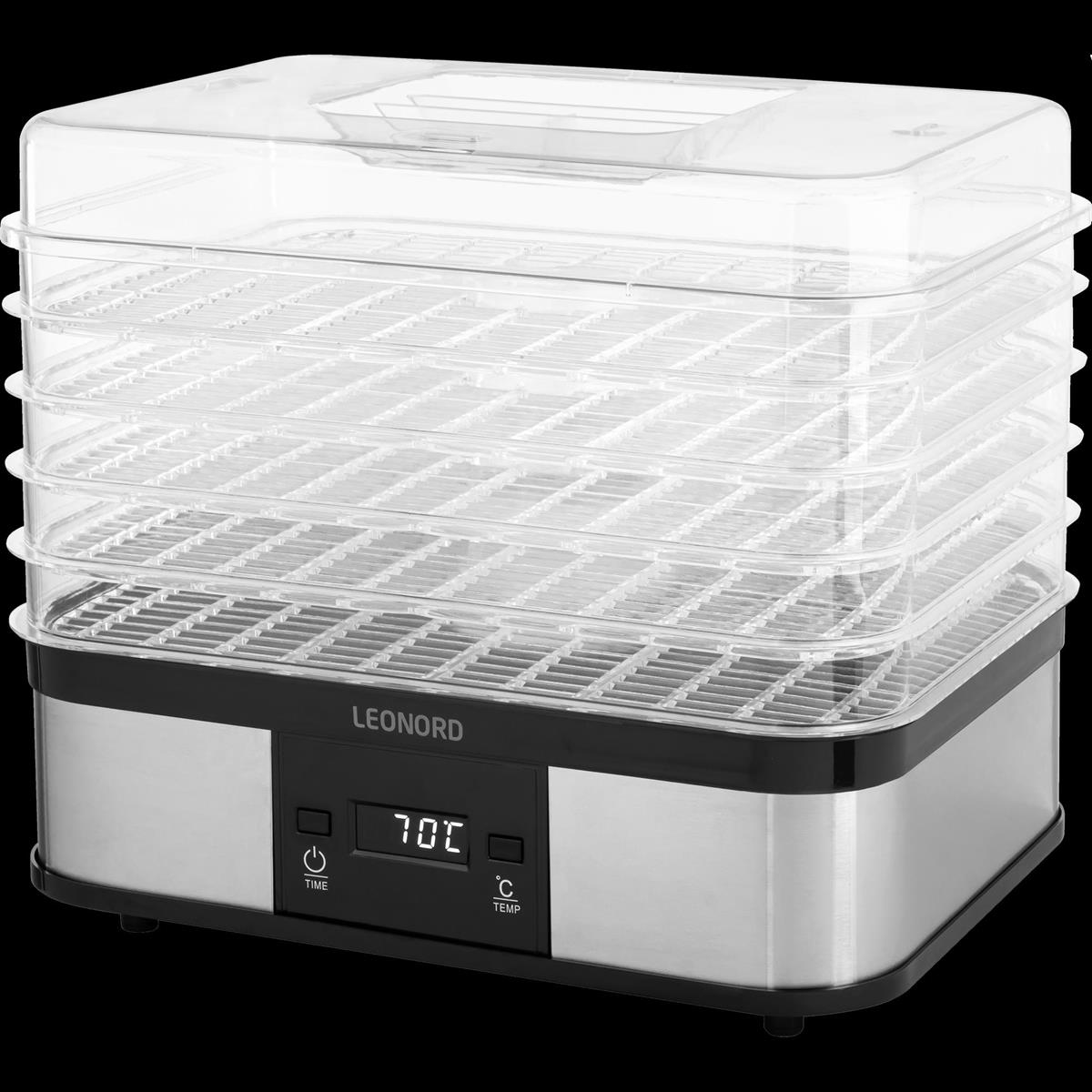 Изображение Сушилка для овощей Leonord LE-1780 (поддонов 5 шт, 250 Вт , черный, серебристый)
