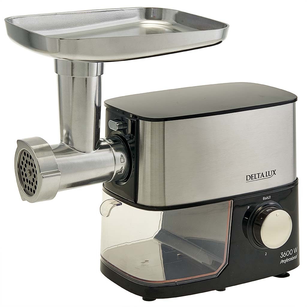 Изображение Мясорубка DELTA LUX DE-602MS (3600 Вт /2,5 кг/мин/черный, стальной)