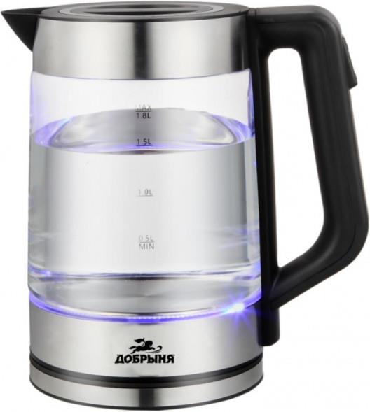 Изображение Электрический чайник Добрыня DO-1263 (2200 Вт/1,8 л //черный)
