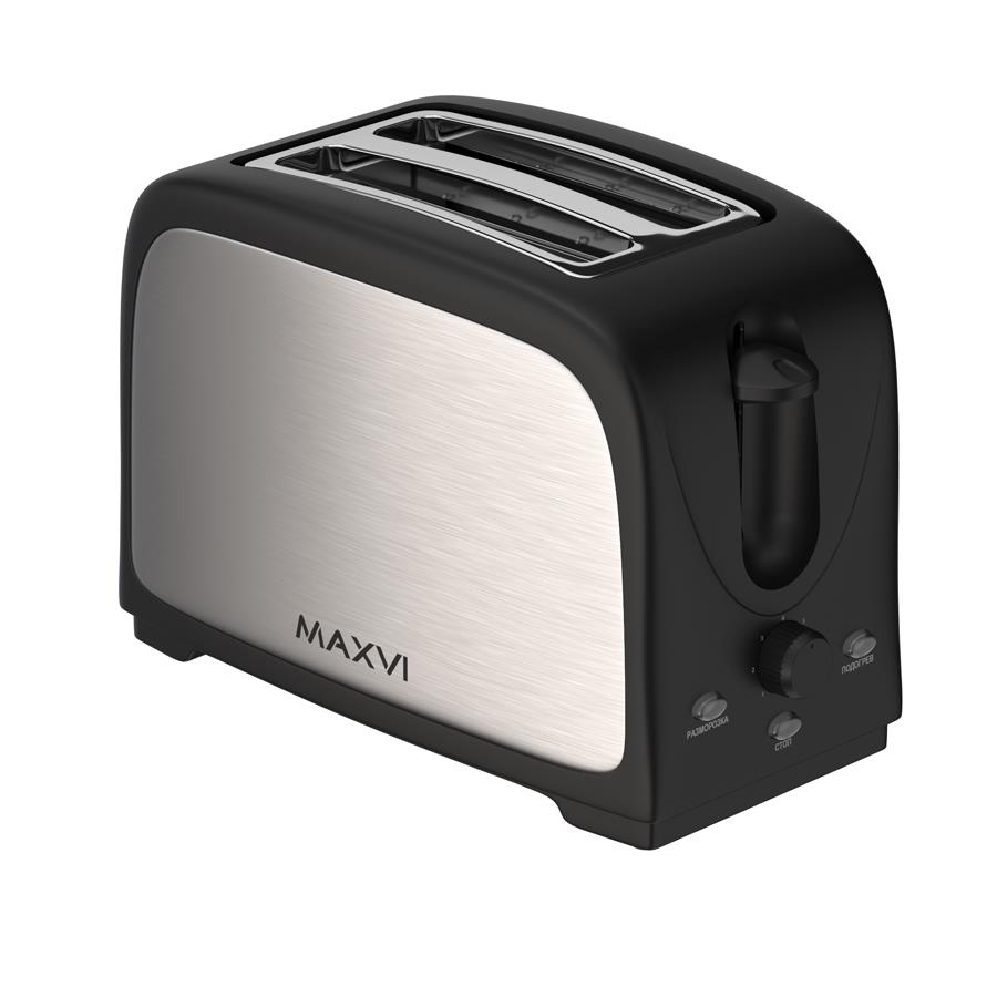 Изображение Тостер MAXVI KT824S silver-black (800 Вт  черный, серебристый)