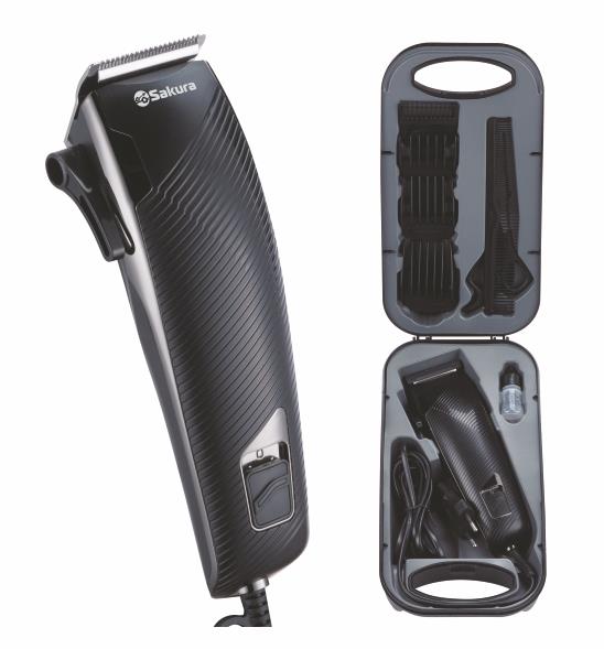 Изображение Машинка для стрижки  Sakura SA-5117BK, черный, хром